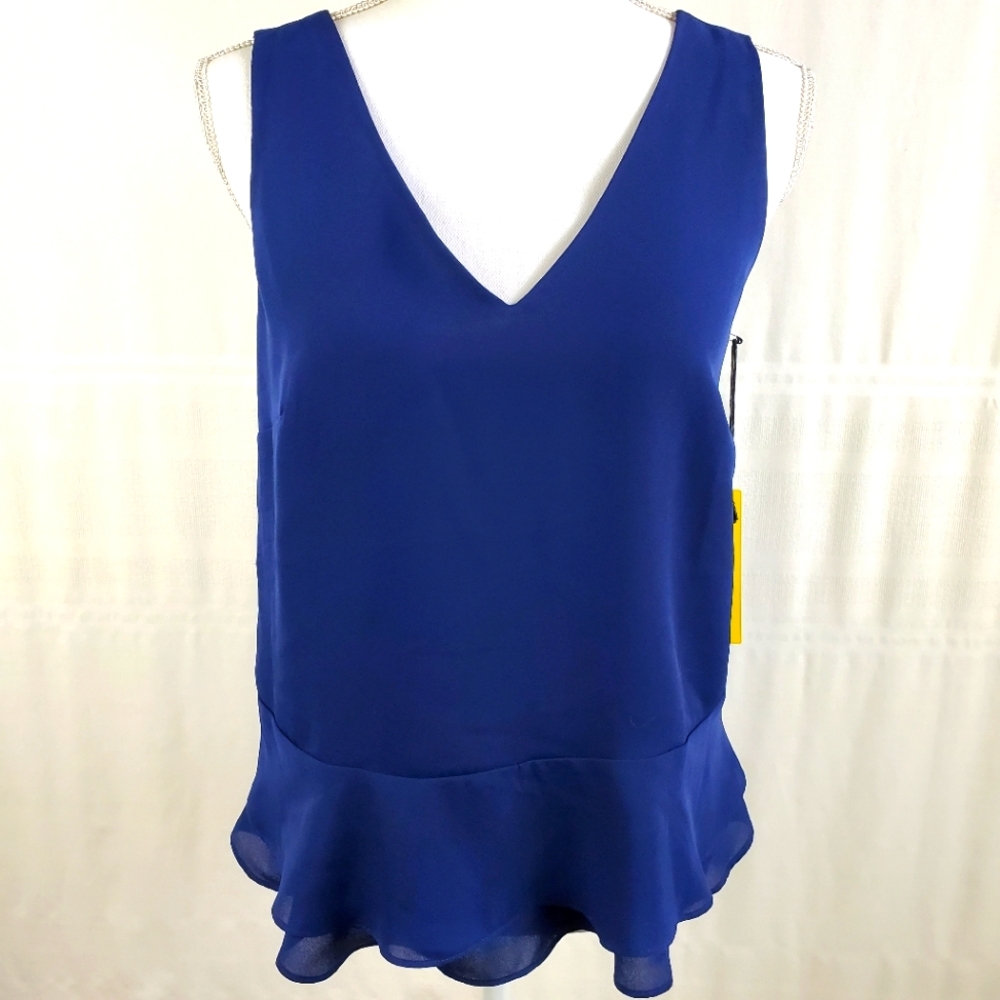 Gibson NWT chiffon sleeveless vneck top XS